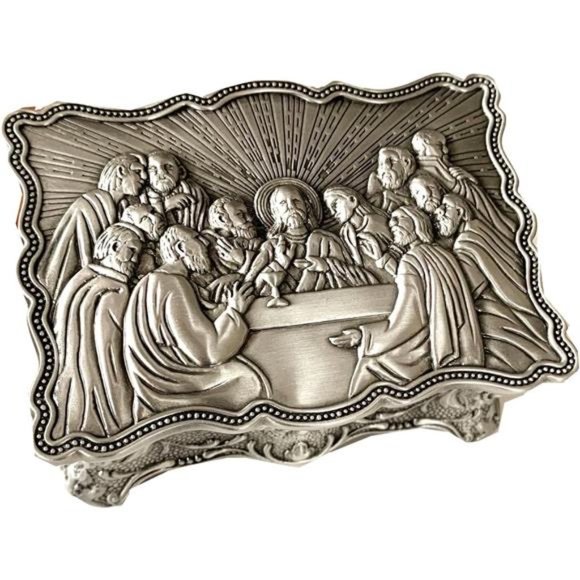 Last Supper Rosary Necklace Eucharistic box Catholic Christian Roman rosary case - Picture 4 of 7